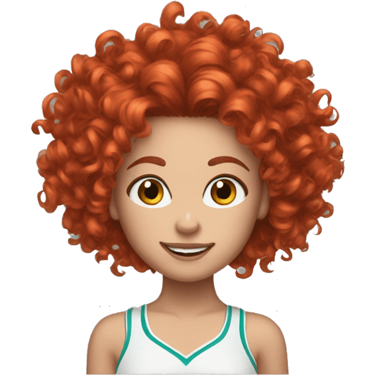 dancing Cheerleader curly red hair fair skin emoji