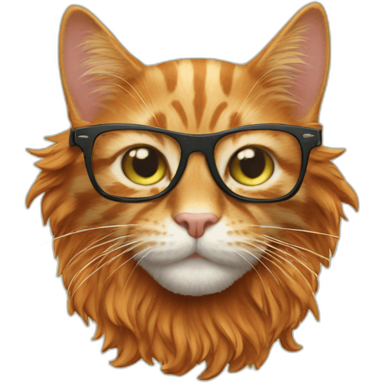 Cool ginger cat with glasses surfing emoji