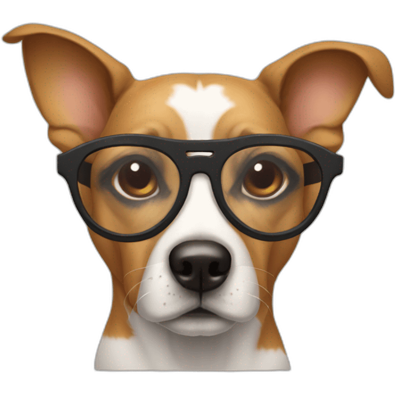 Chien avec des lunettes emoji