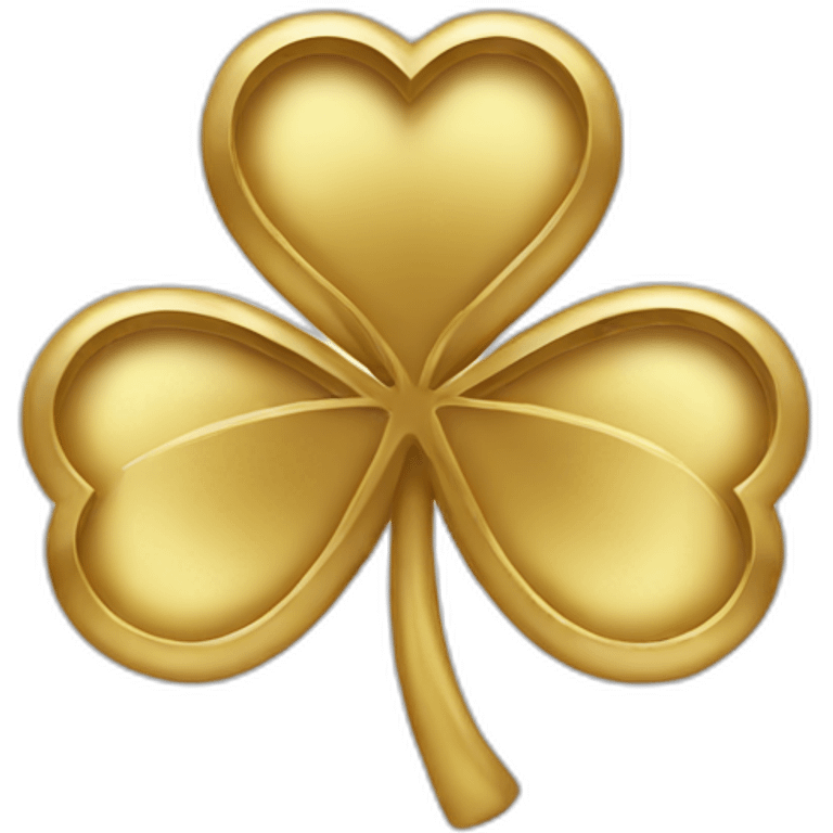 gold outline-clover emoji