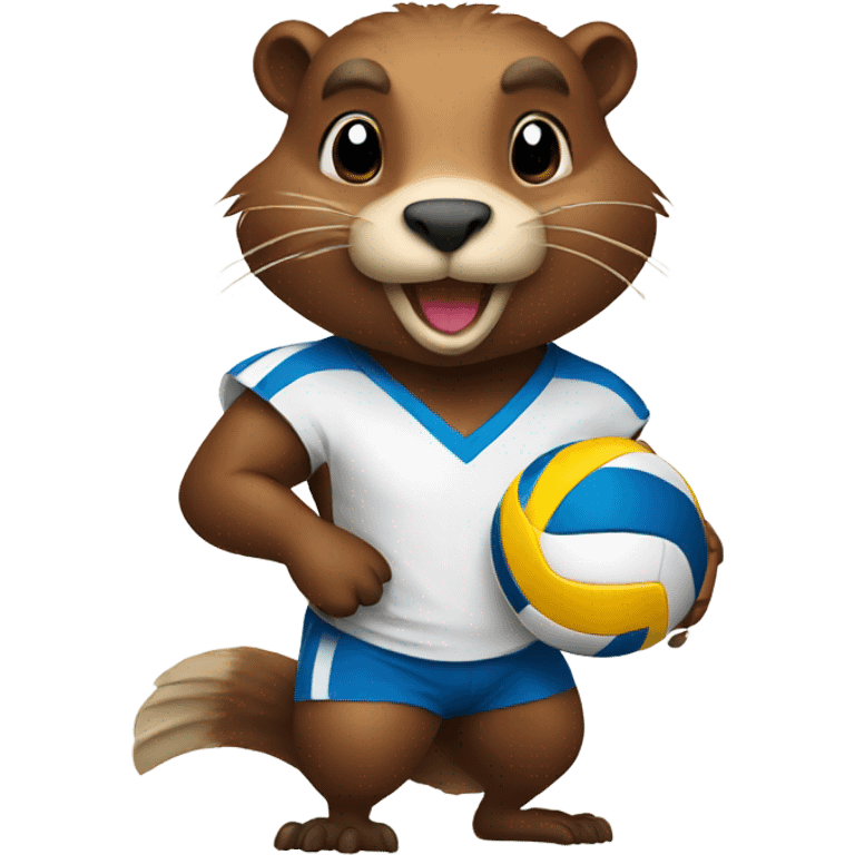 Beaver playing volleyball  emoji