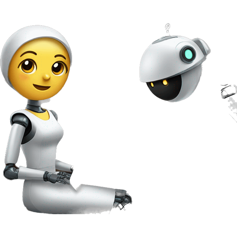 robot waitress in a restaurant monitoring safety emoji