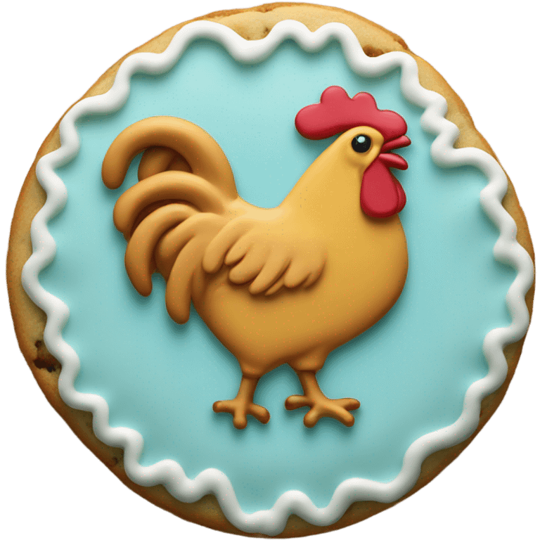 cookie heart with country rooster emoji