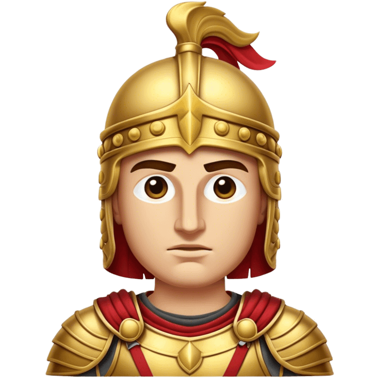 Cinematic Realistic Alexander the Great Portrait Emoji, depicted as a bold, charismatic ancient conqueror in regal armor with a commanding gaze, rendered with lifelike textures and dramatic heroic lighting that captures his legendary ambition. emoji