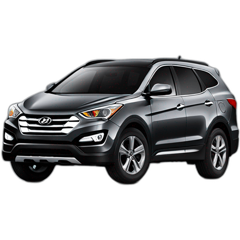 Comic drawing of Hyundai Santa Fe year 2013 dark grey emoji