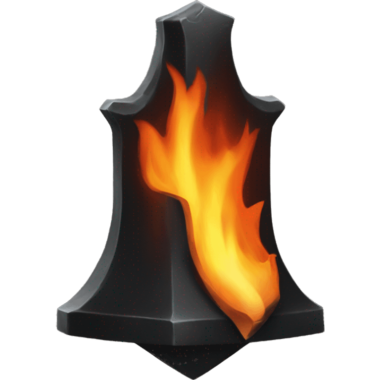 Flaming black anvil emoji