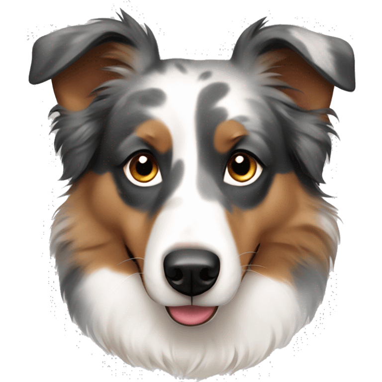 Tan brown grey white Australian shepherd  emoji