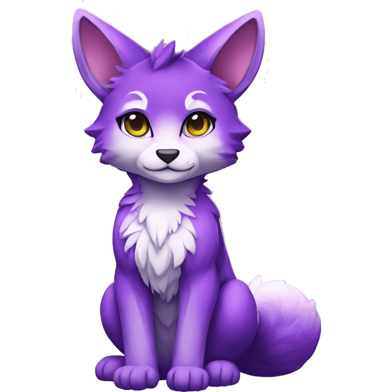 shiny, colorful, purple, gradient, Kemono-style, Chibi, Anthro-Fur-Sona-Fakémon, Full Body emoji