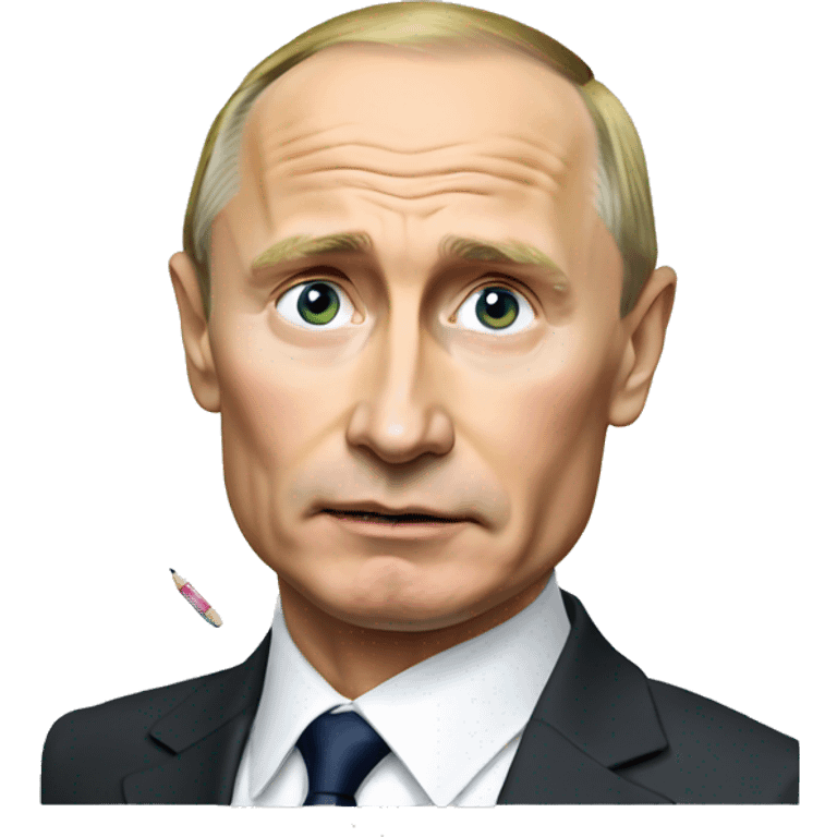 Putin with pencil emoji