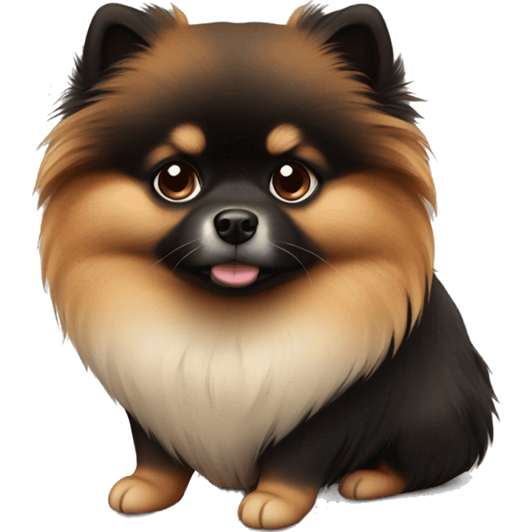 sad pomeranian black and brown emoji