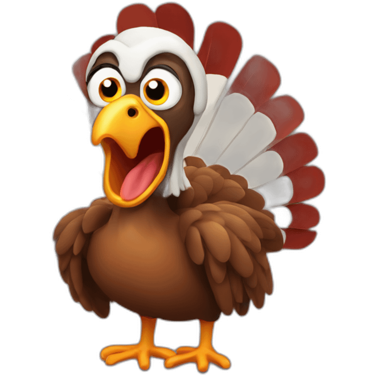 terrified turkey emoji