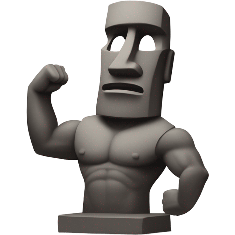 MOAI FLEXING MUSCLE emoji