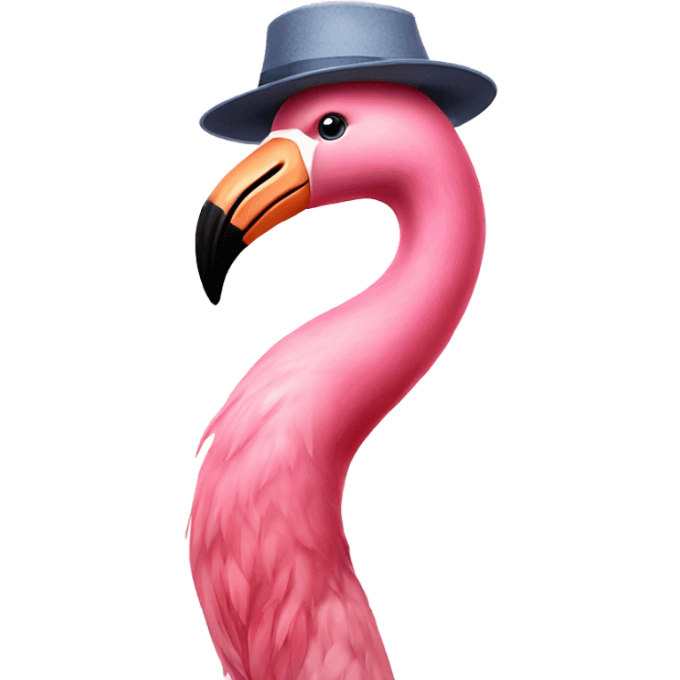 Flamingo with a silly hat emoji