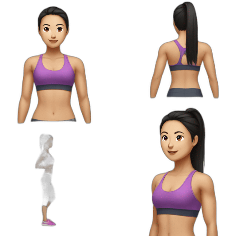 female asian fitness trainer emoji