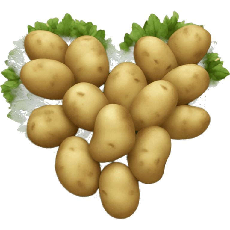 beige heart adorned with potatoes garland emoji