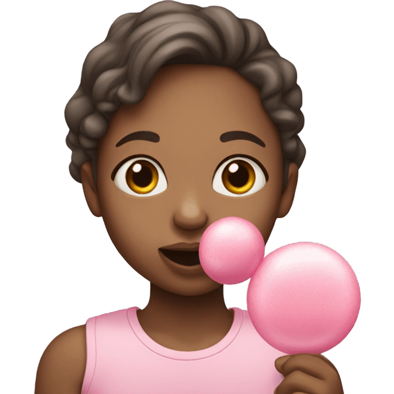 girl eat light pink bubblegum emoji