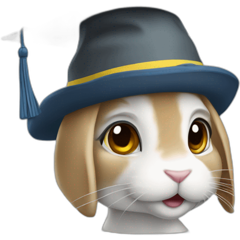 Ukrainian rabbit student in a square academic cap emoji