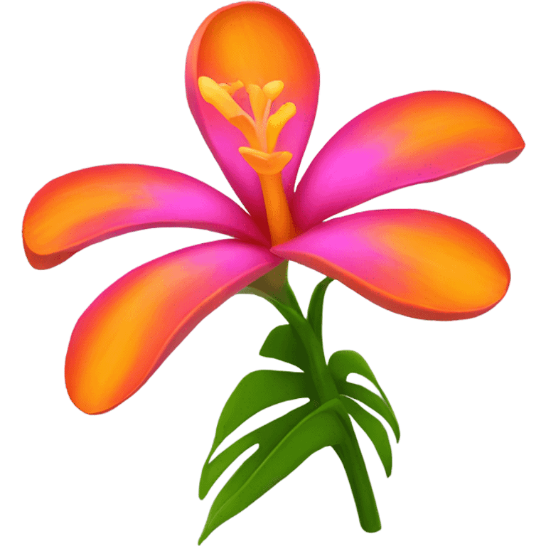 pink and orange hawaiian flower emoji