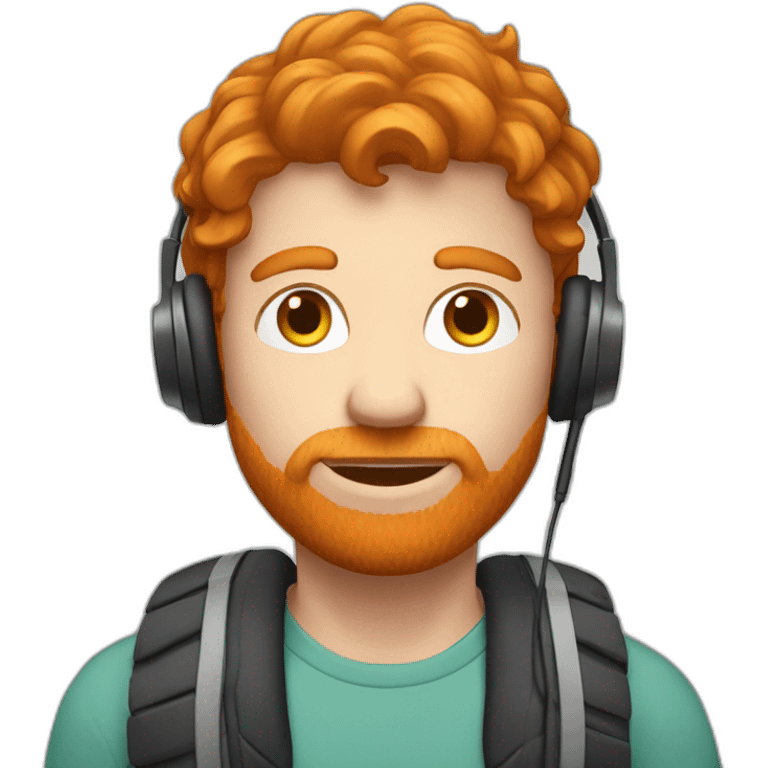 guy with ginger hair listening to an audiobook emoji