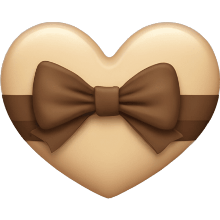 beige heart with a brown bow emoji