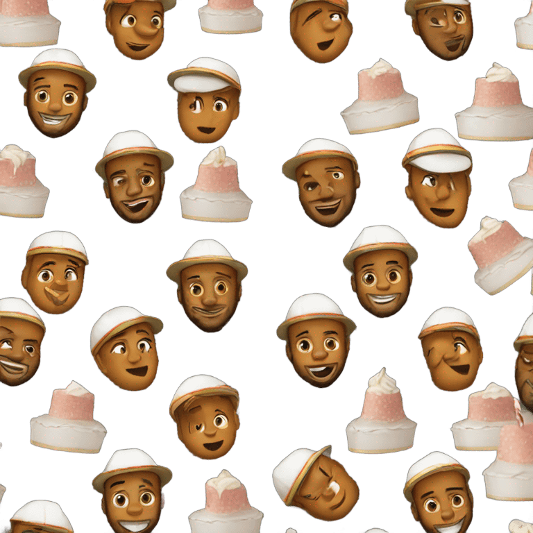 LeBron with birthday cap on  emoji