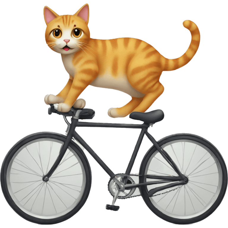 cat on bicycle  emoji