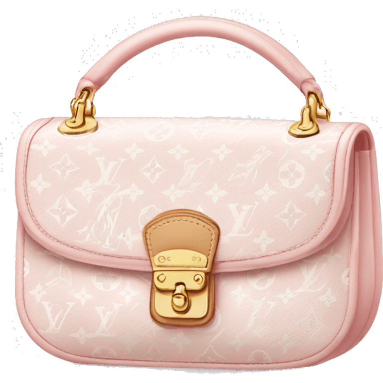 Light pink and white Louis Vuitton purse emoji