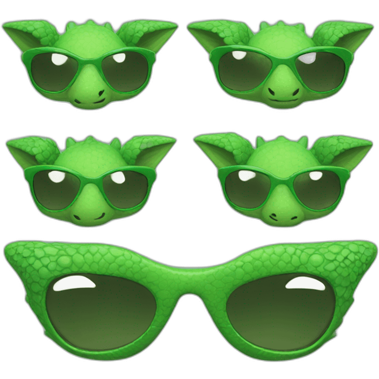 Green anthro dragon sunglasses emoji