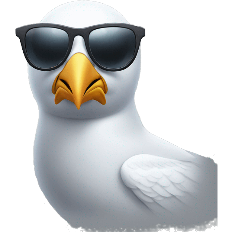 seagull wearing sunglasses emoji