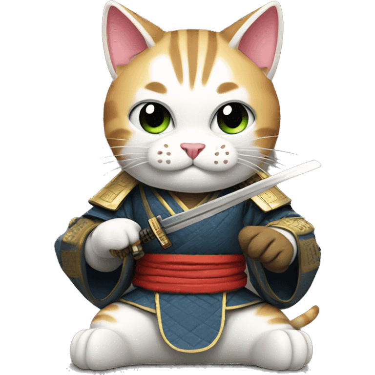 samurai cat playing video games emoji