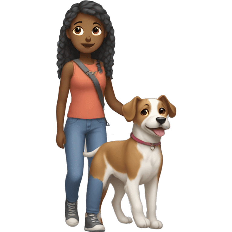 girl carrying dog emoji