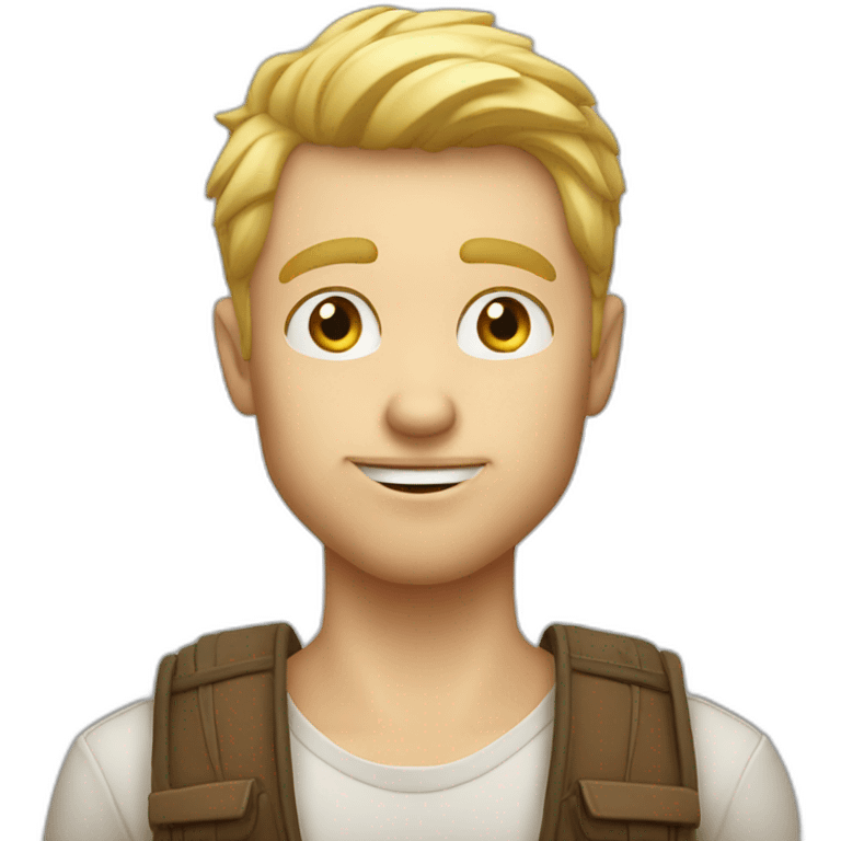 Handsome blond white guy blowing a kiss emoji