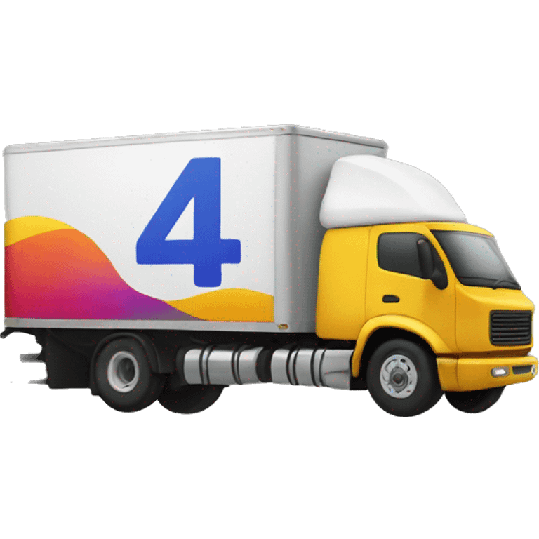 Truck with the text channel 4 emoji