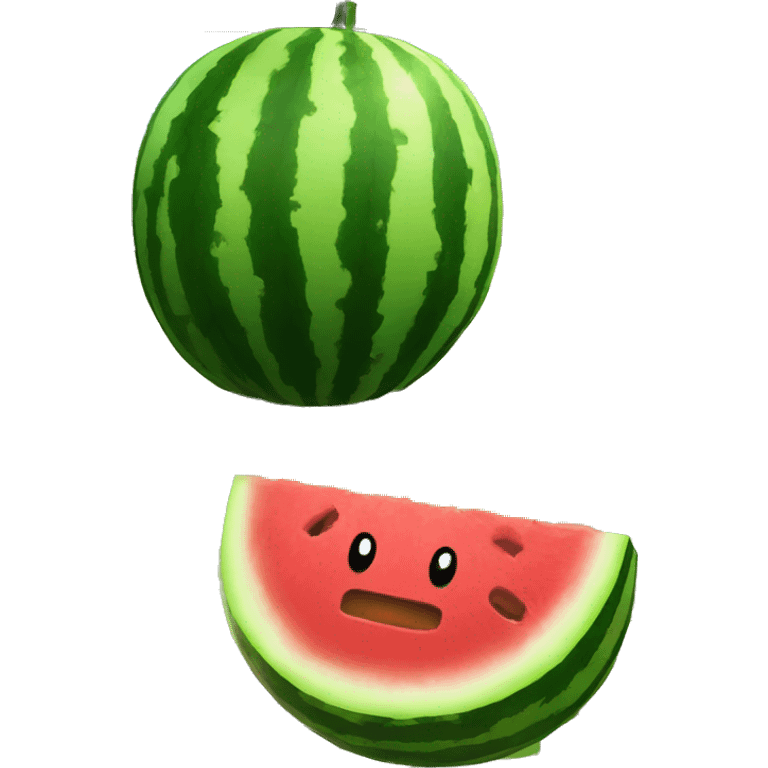 watermelon in front of broken fence emoji