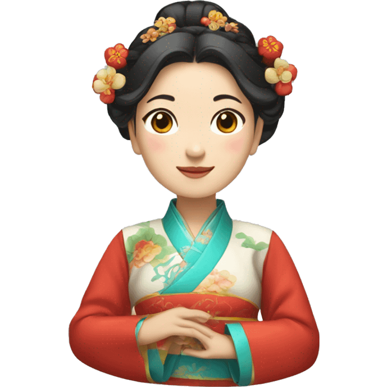 Chinese lady wear Chinese traditional clothes emoji