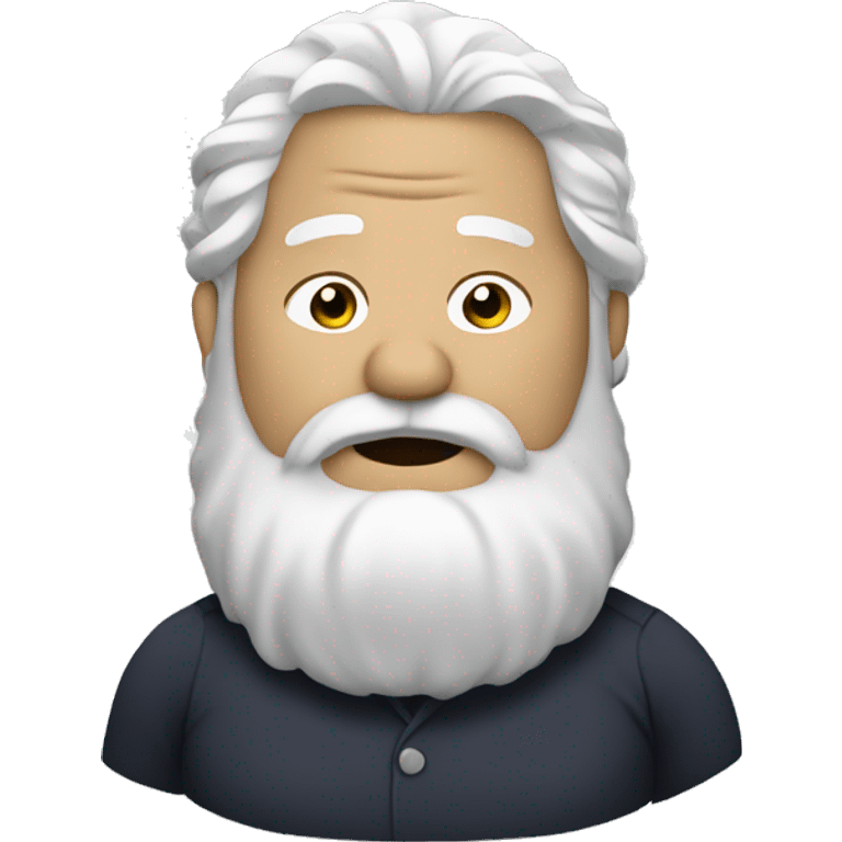 Obese, with white wavy hair and a white beard. emoji