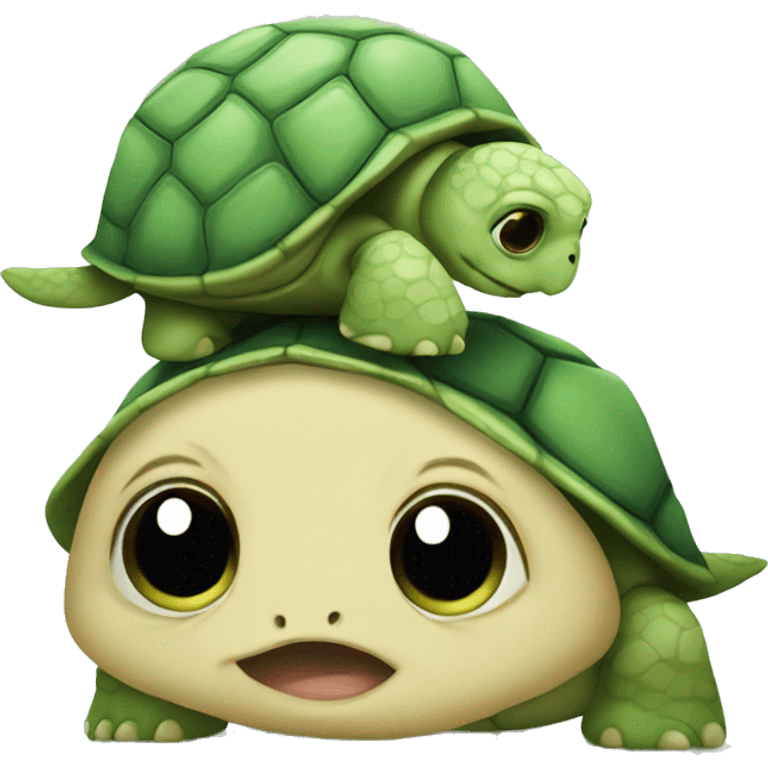 emoji turtle with oversized baby head emoji