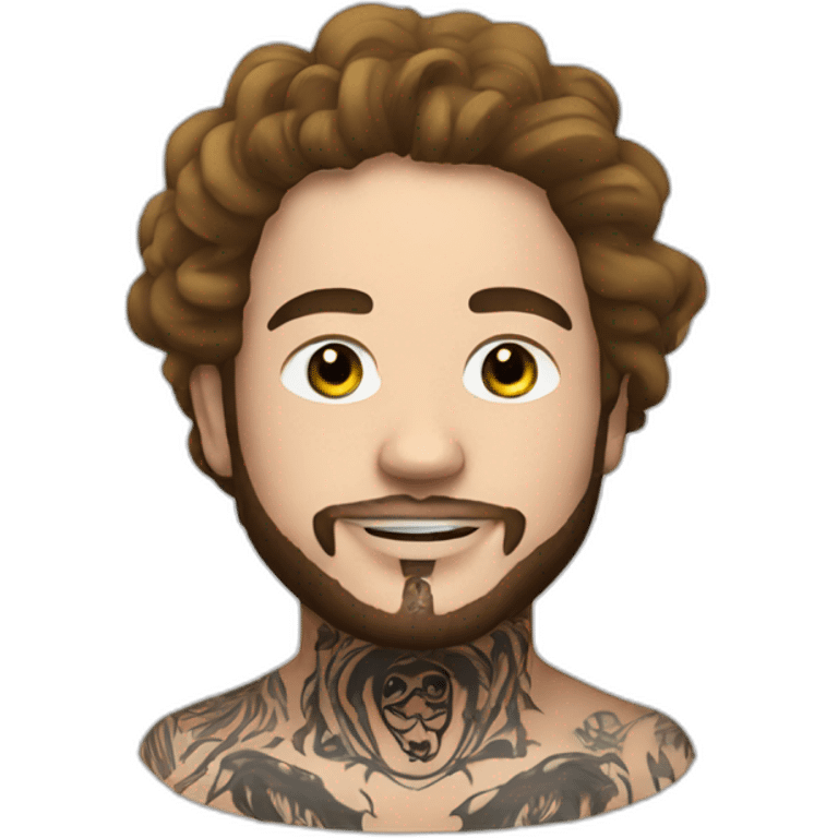 post malone with tattoo on the face and the body emoji