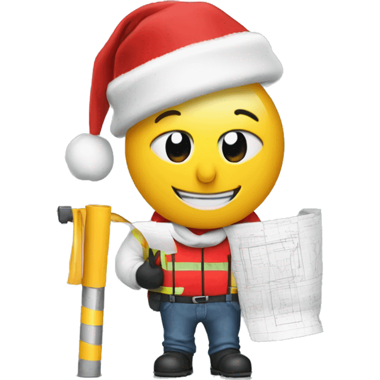 snowman holding construction plans in red vest emoji