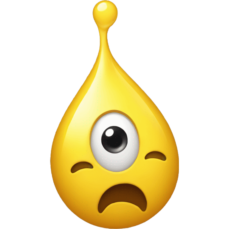 yellow drop with surprised face emoji