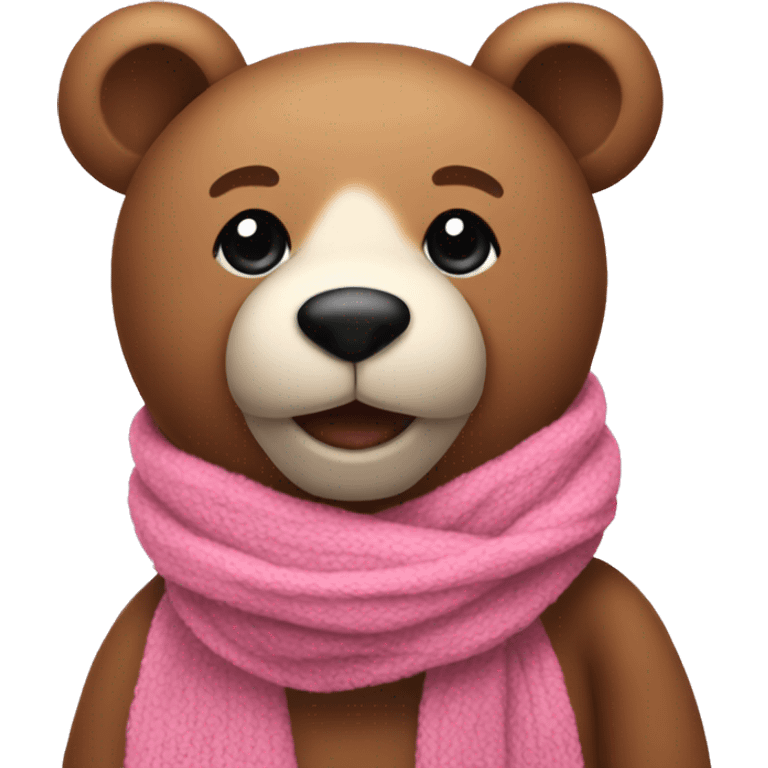 pink teddy bear wearing a scarf emoji