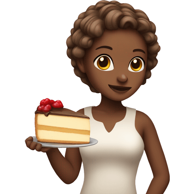 Girl with cheesecake  emoji