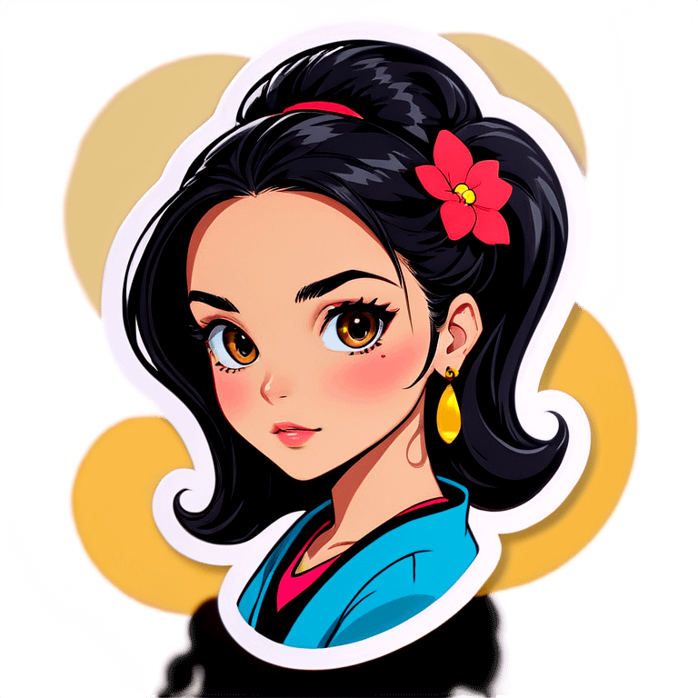 black haired girl with earrings emoji