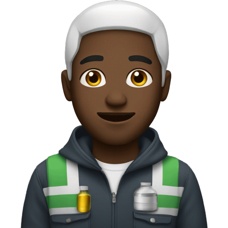 Black male with oil emoji