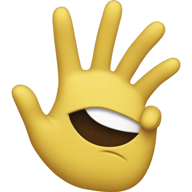 yellow emoji with side hand 🫱 with one eyebrow raised emoji