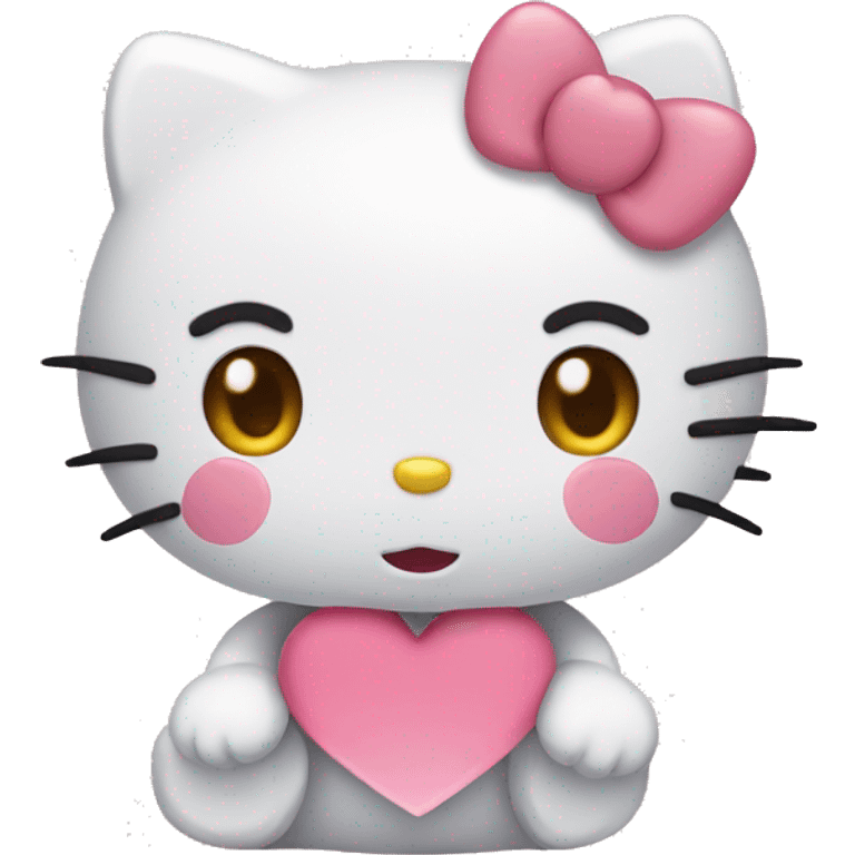 hello kitty with a heart emoji