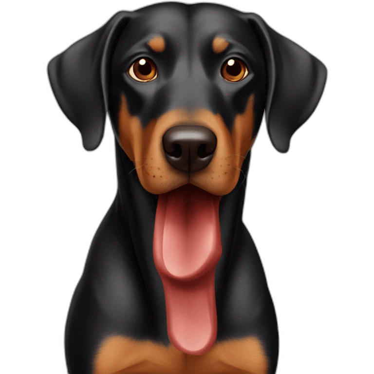 Perro salchicha-negro-marron emoji