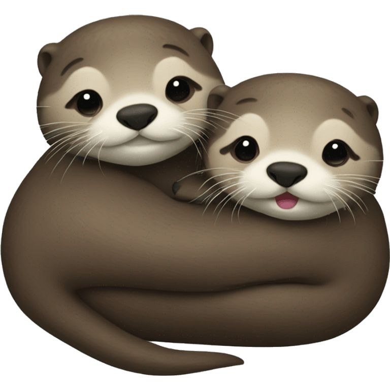 Two otter snuggling emoji