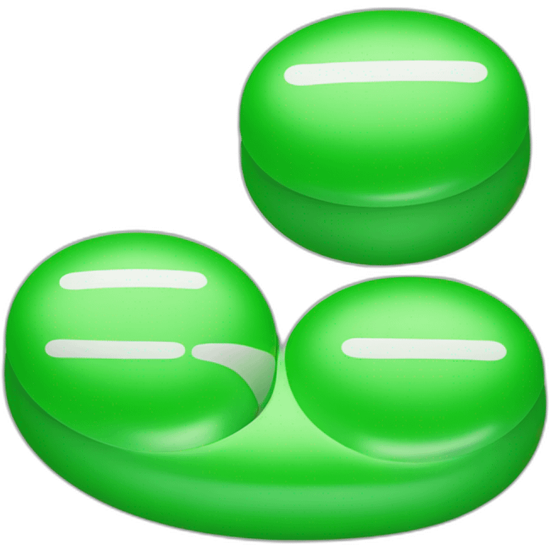 horizontal green pill with three sections with the first being "S" the second being "90" and the third being "3" emoji