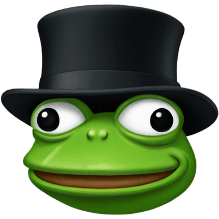 Pepe frog with top hat emoji